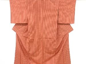 リサイクル　縞織り出し手織り紬着物